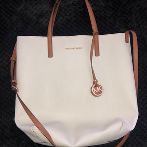 Michael Kors white / tan 2017 tote
